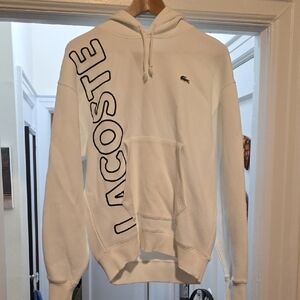 Lacoste White Hoodie with Logo Detail